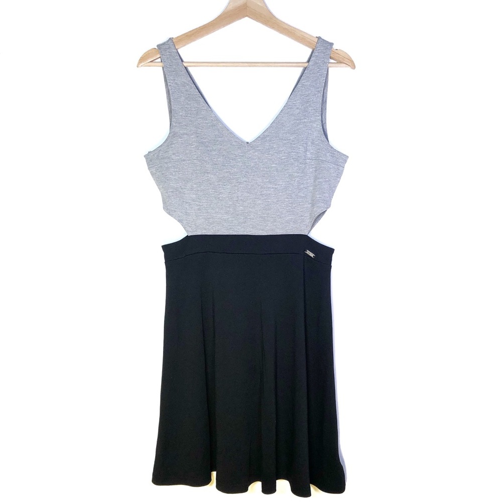 Guess Black and Gray Dress with Triangle Cutouts